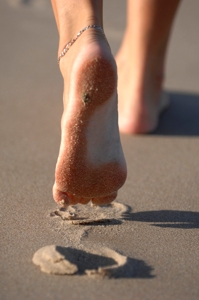 Feet in the sand